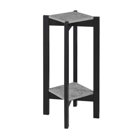 PIPERS PIT Planters & Potts Deluxe Square Plant Stand, Faux Cement & Black - 18.5 x 18.5 x 31 in. PI2540070